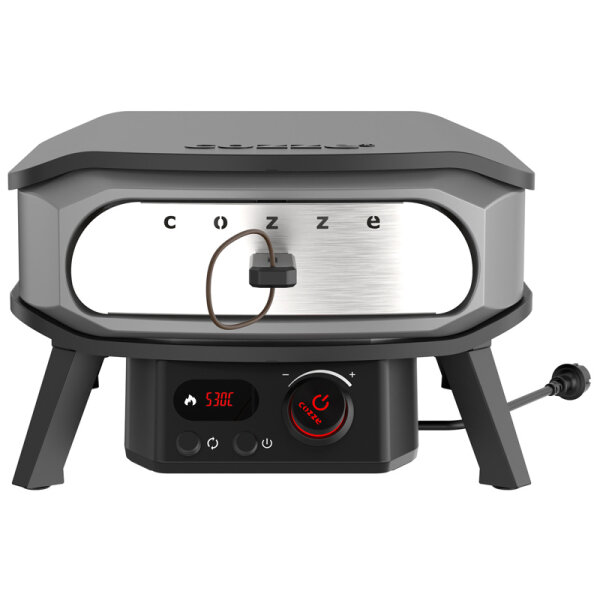 COZZE | Pizzaofen  PREMIUM  13" |  mit drehbarem Pizzastein & Digital-Thermometer  | inkl. Hitzeschild | ELEKTRO